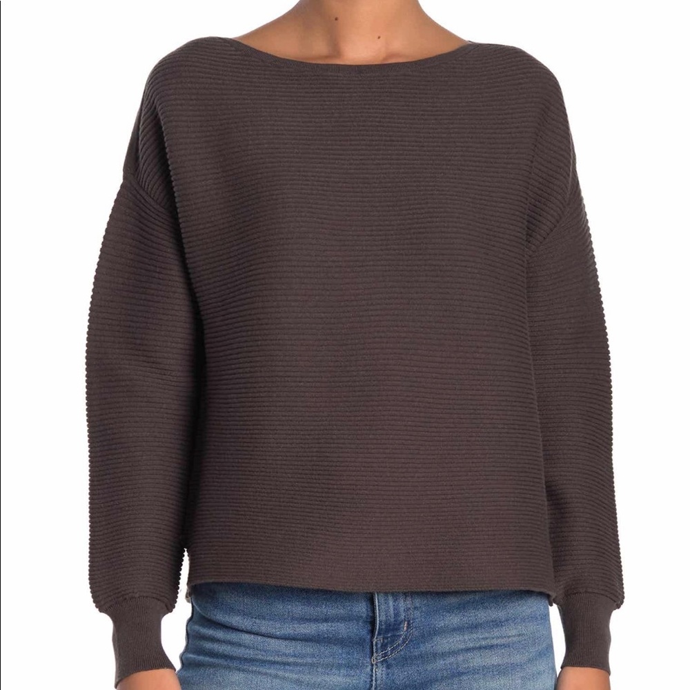 14th & Union Ribbed Pullover Sweater in Charcoal